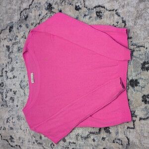 Abercrombie & Fitch Pink Knit Crewneck Sweater Women’s Large Logo Pullover